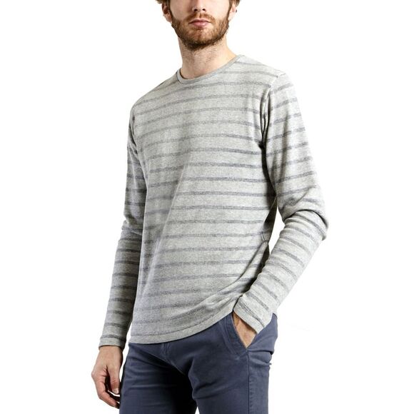 Knowledge Cotton Apparel Mens Striped Organic Cotton Sweatshirt XX-Large Gray - Picture 3 of 3